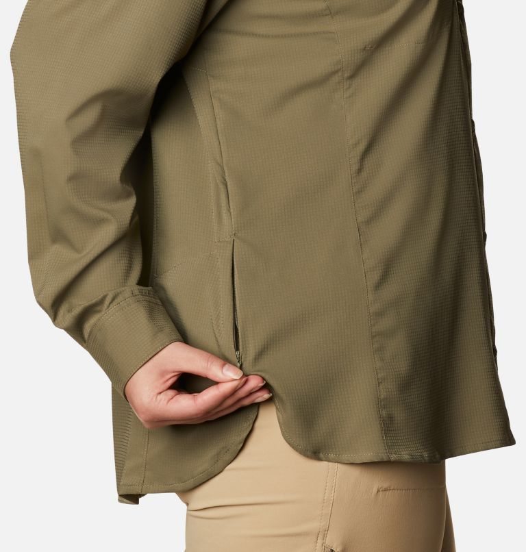 Women's Columbia Silver Ridge Lite Long Sleeve Shirts Olive | Plus Size CA-I6L18